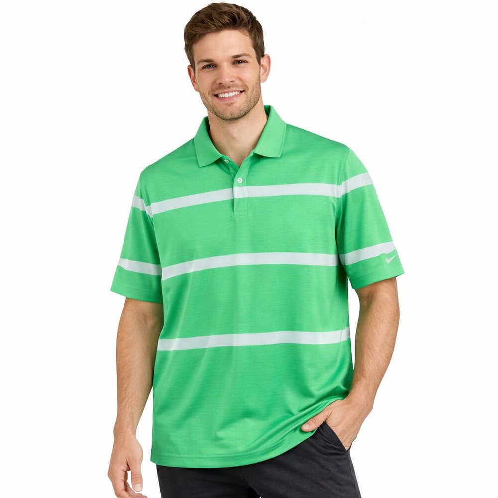 Nike Golf Tour Performance Mens Sz L Dri Fit Short‎ Sleeve Lime Green Polo Shirt